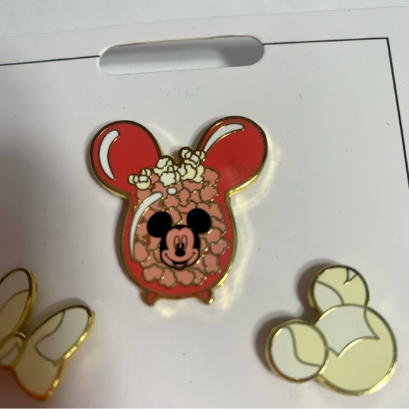 NWT. Disney Pin - Flair Pin Set - Popcorn - Bucket, Bow and Kernel. 3 pin set - Picture 5 of 7